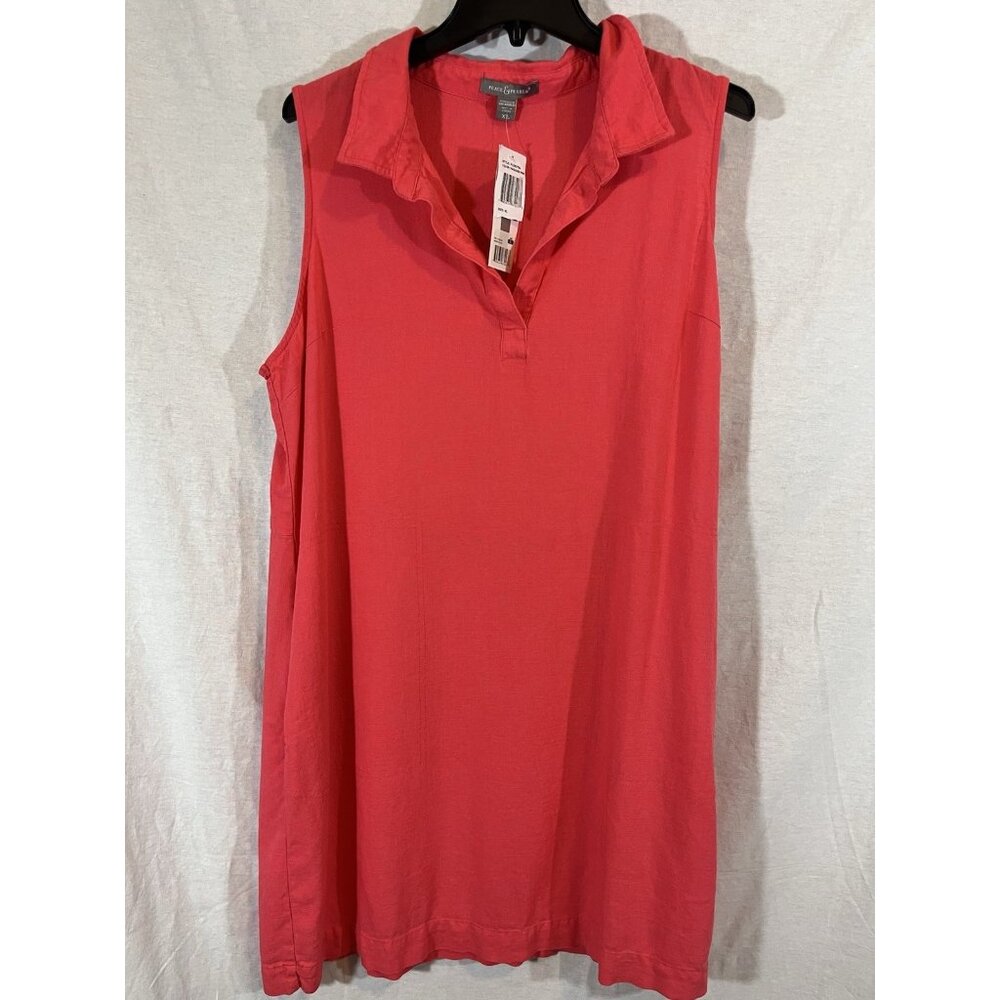 Peace & Pearls Women's Coral Pink NWT XL Rayon/Linen Dress